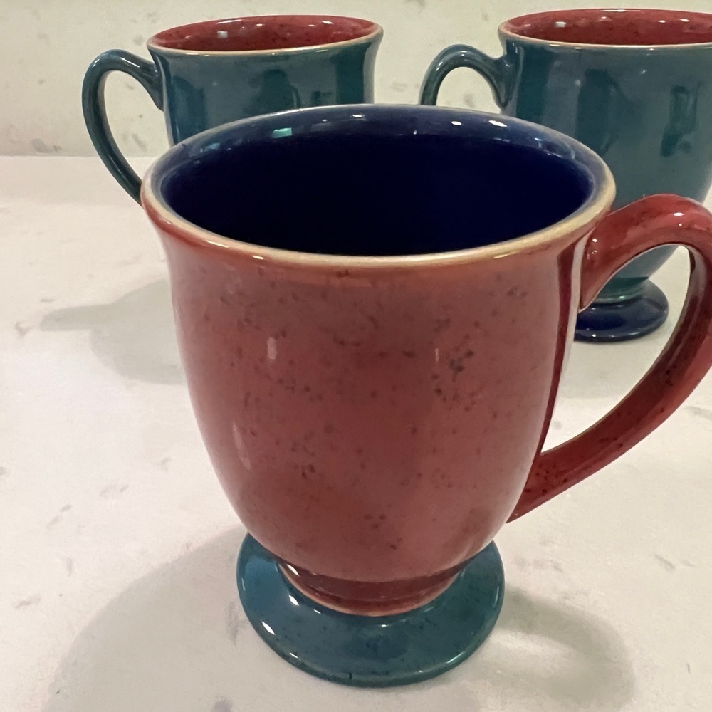 Denby footed coffee mug set of 3 - Picture 3 of 8